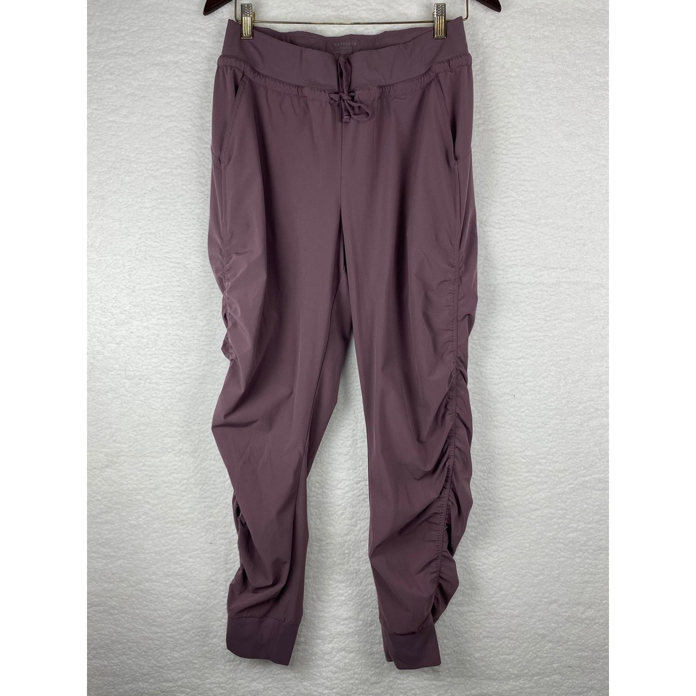 Athleta Attitude Pant Mauve Purple Ruched Side Joggers Womens Size 4 RN 54023‎